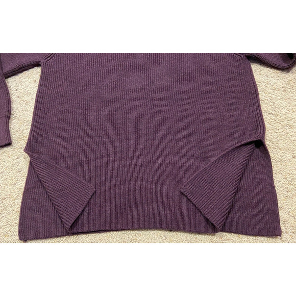 ATHLETA size S SWITCHBACK Pullover OVERSIZED SWEATER Purple Merino Wool Y22 - Picture 5 of 5